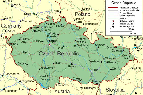 Map of Czech Republic